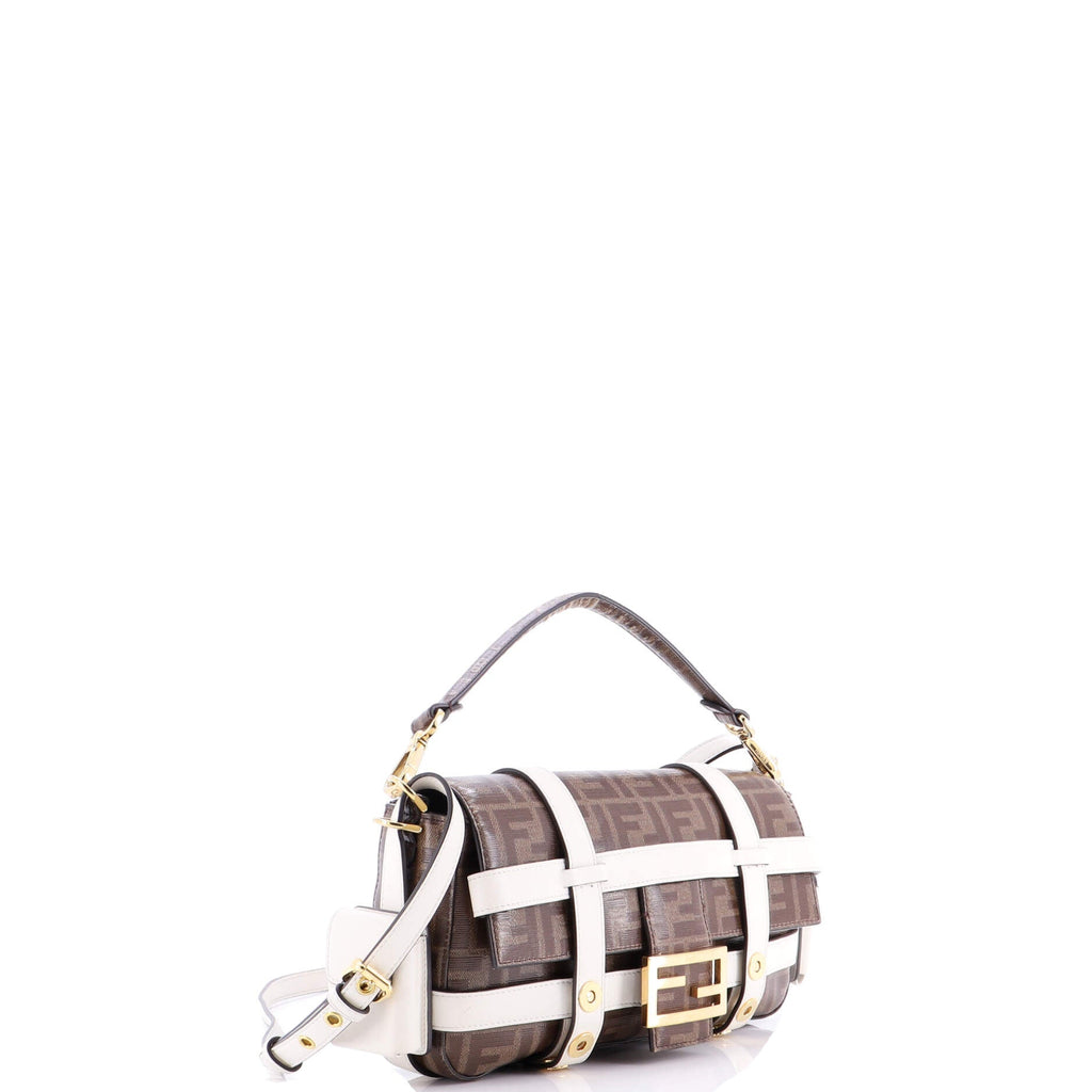 Baguette Cage Bag Zucca Coated Canvas and Leather Medium