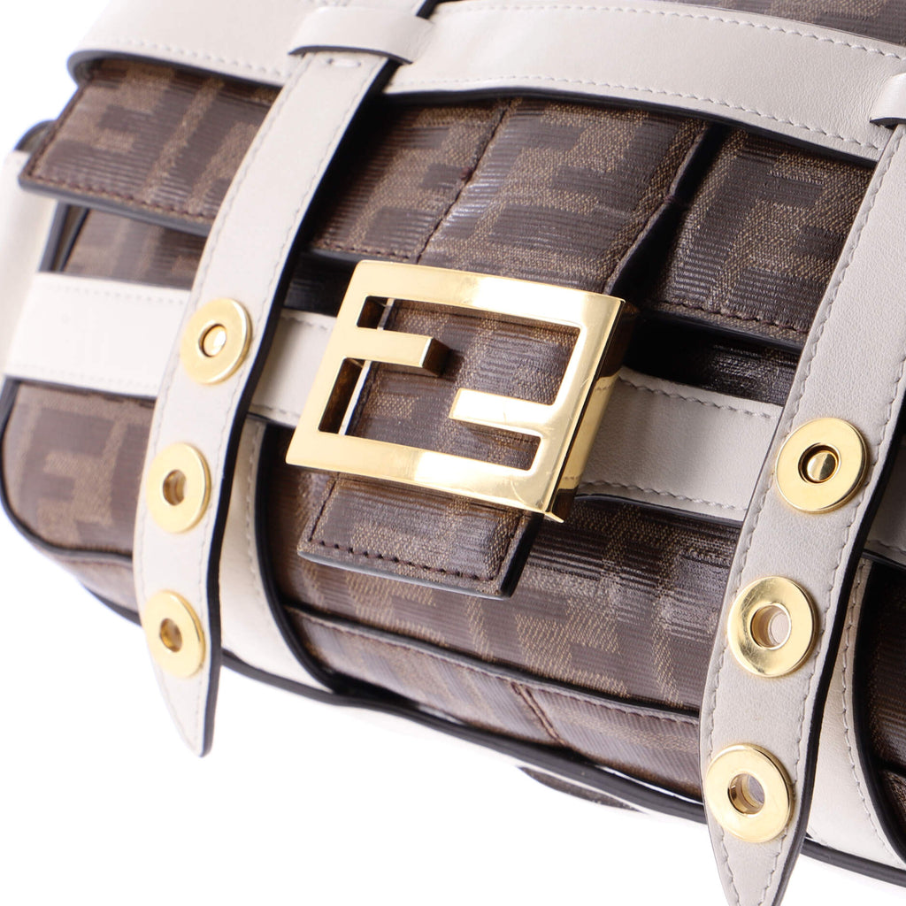 Baguette Cage Bag Zucca Coated Canvas and Leather Medium