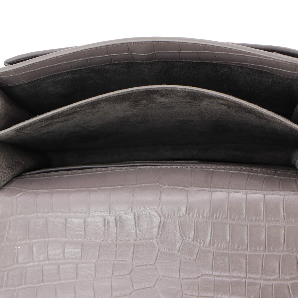 Sunset Crossbody Bag Crocodile Embossed Leather Medium