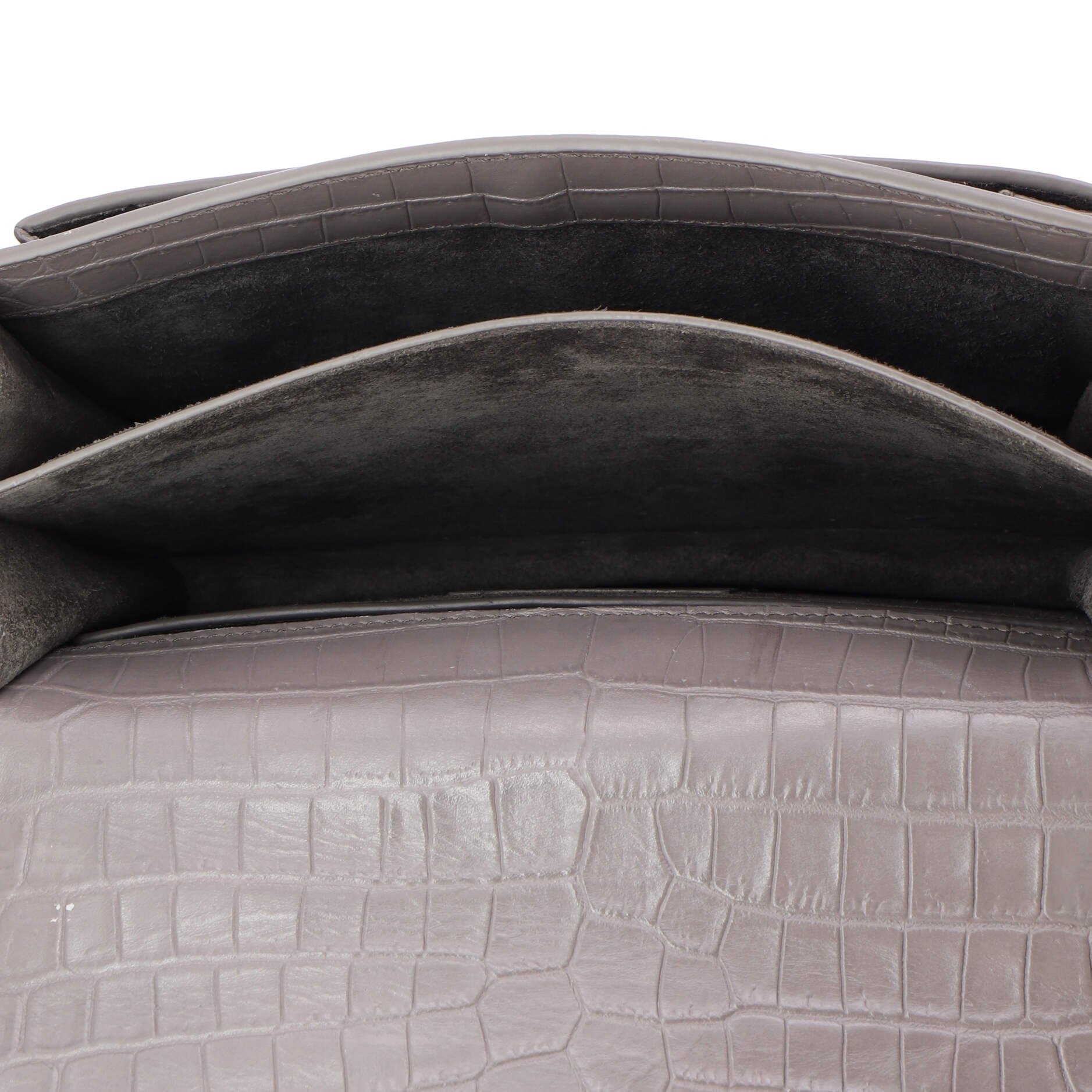 Sunset Crossbody Bag Crocodile Embossed Leather Medium