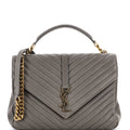 Classic Monogram College Bag Matelasse Chevron Leather Large