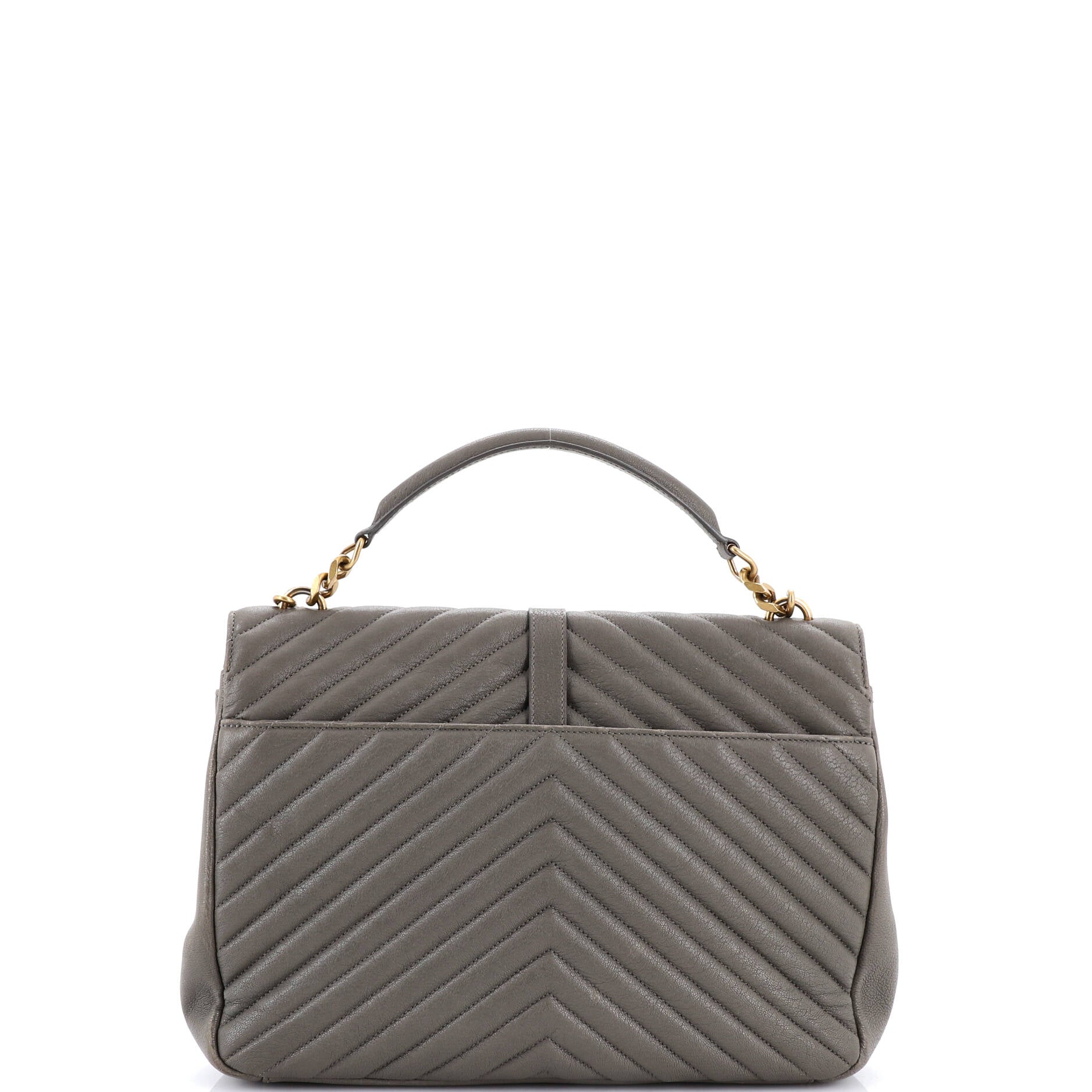 Classic Monogram College Bag Matelasse Chevron Leather Large