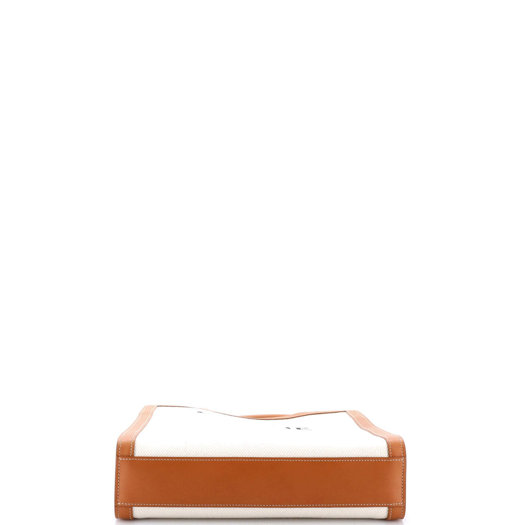 Vertical Cabas Tote Canvas with Leather Small