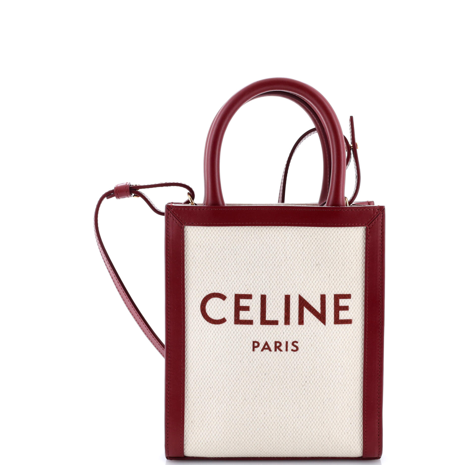 Vertical Cabas Tote Canvas with Leather Mini