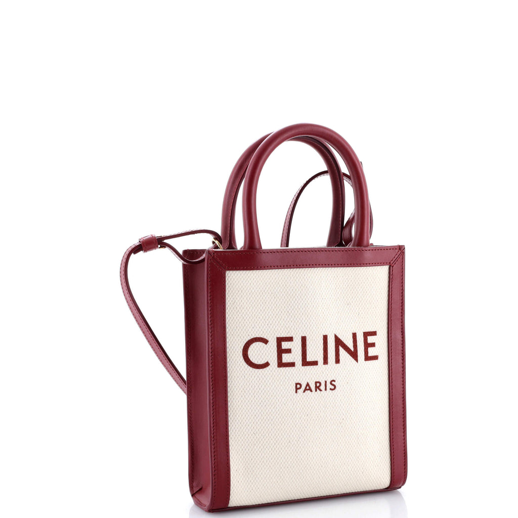 Vertical Cabas Tote Canvas with Leather Mini