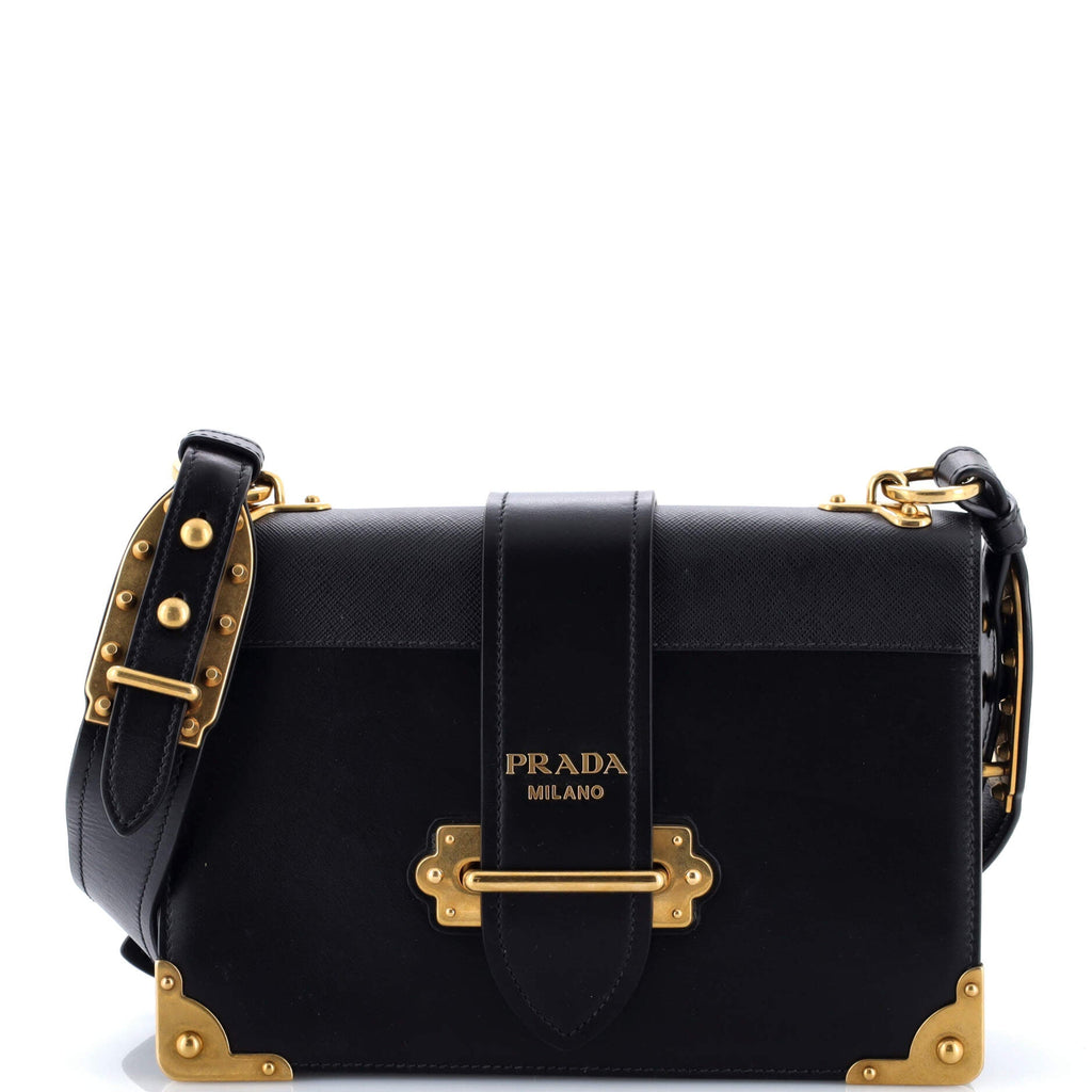 Cahier Crossbody Bag Leather and Saffiano Leather Large