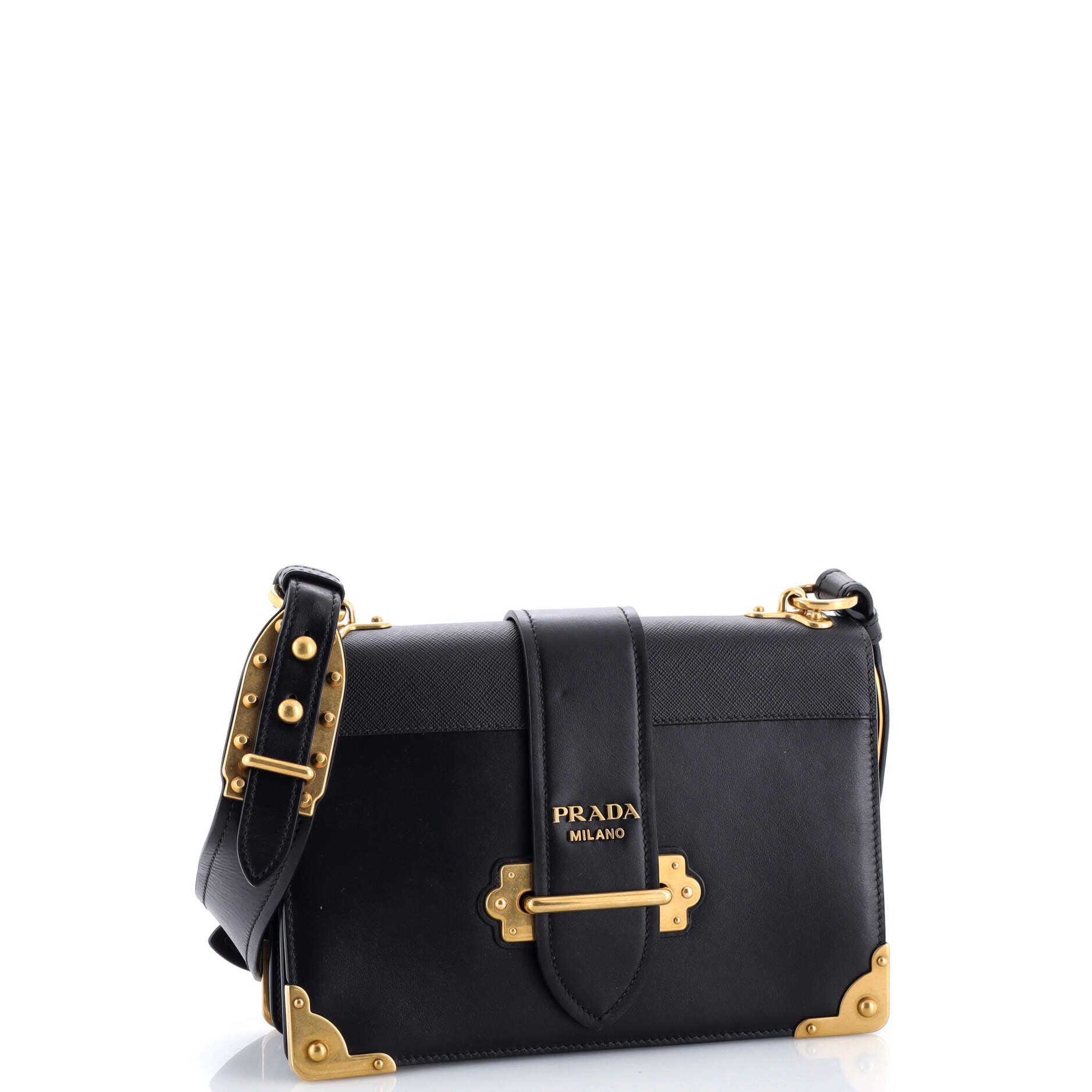 Cahier Crossbody Bag Leather and Saffiano Leather Large