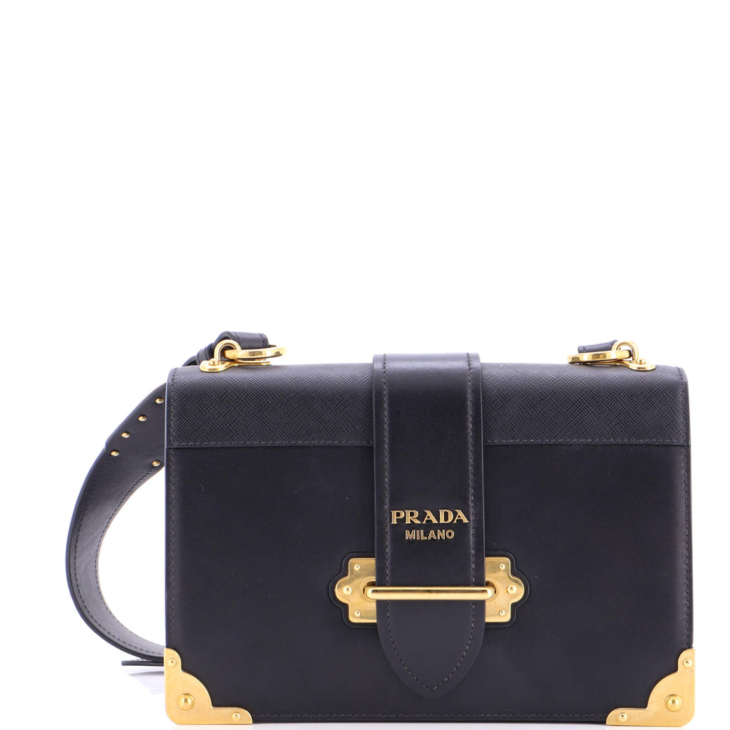 Cahier Crossbody Bag Leather and Saffiano Leather Large