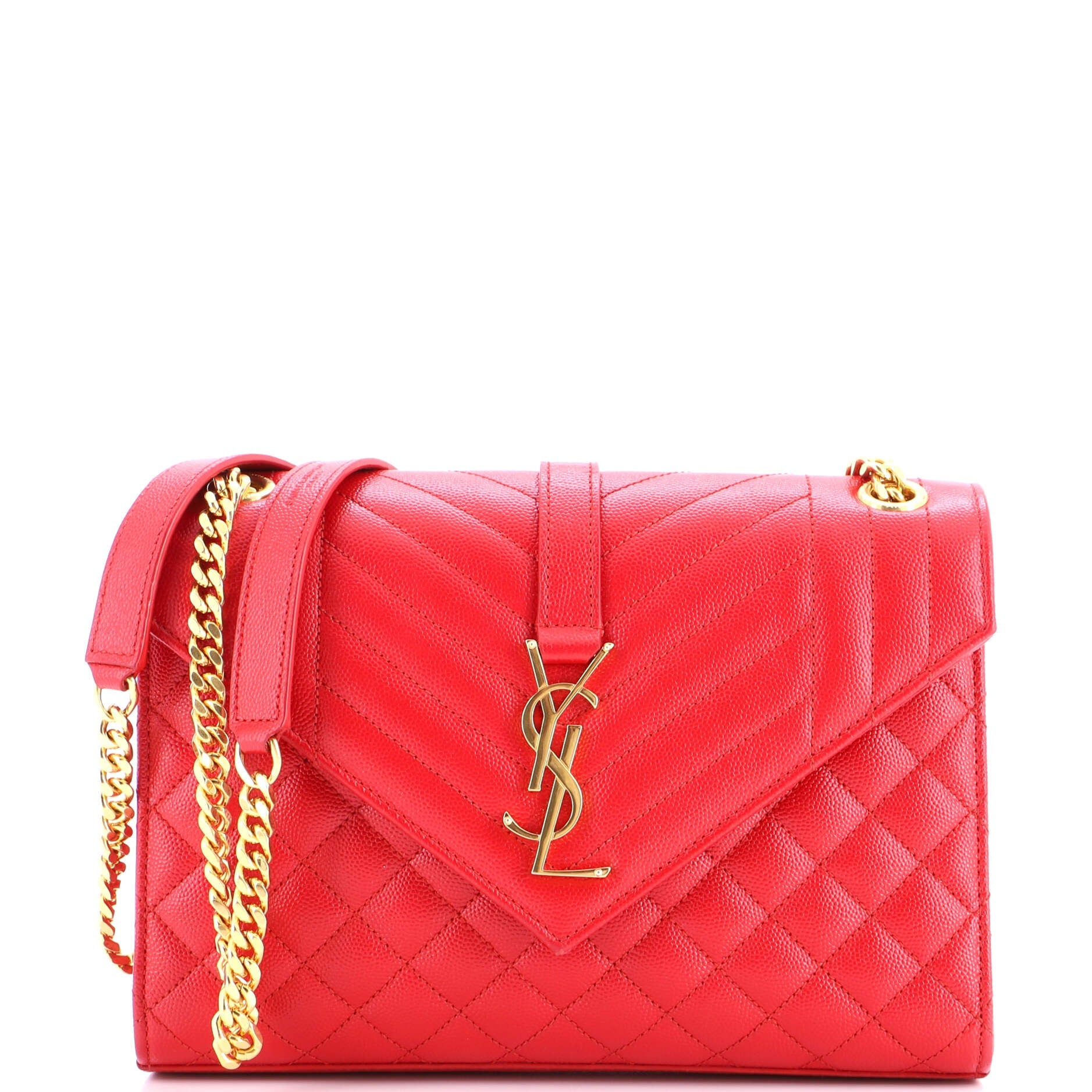Classic Monogram Envelope Satchel Mixed Matelasse Leather Medium