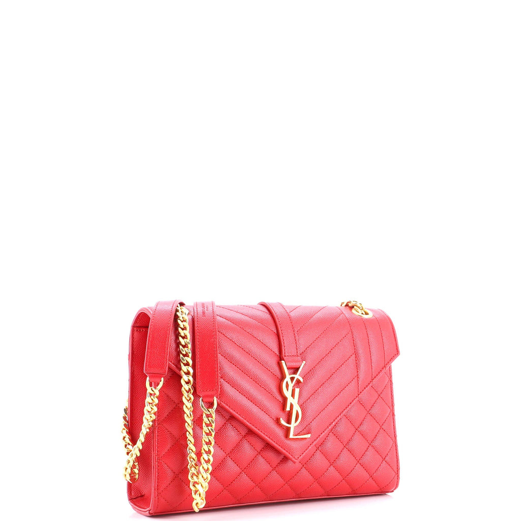 Classic Monogram Envelope Satchel Mixed Matelasse Leather Medium