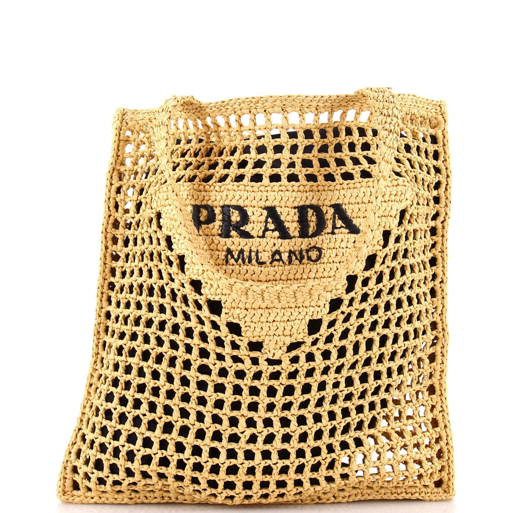 Triangle Logo Open Tote Raffia