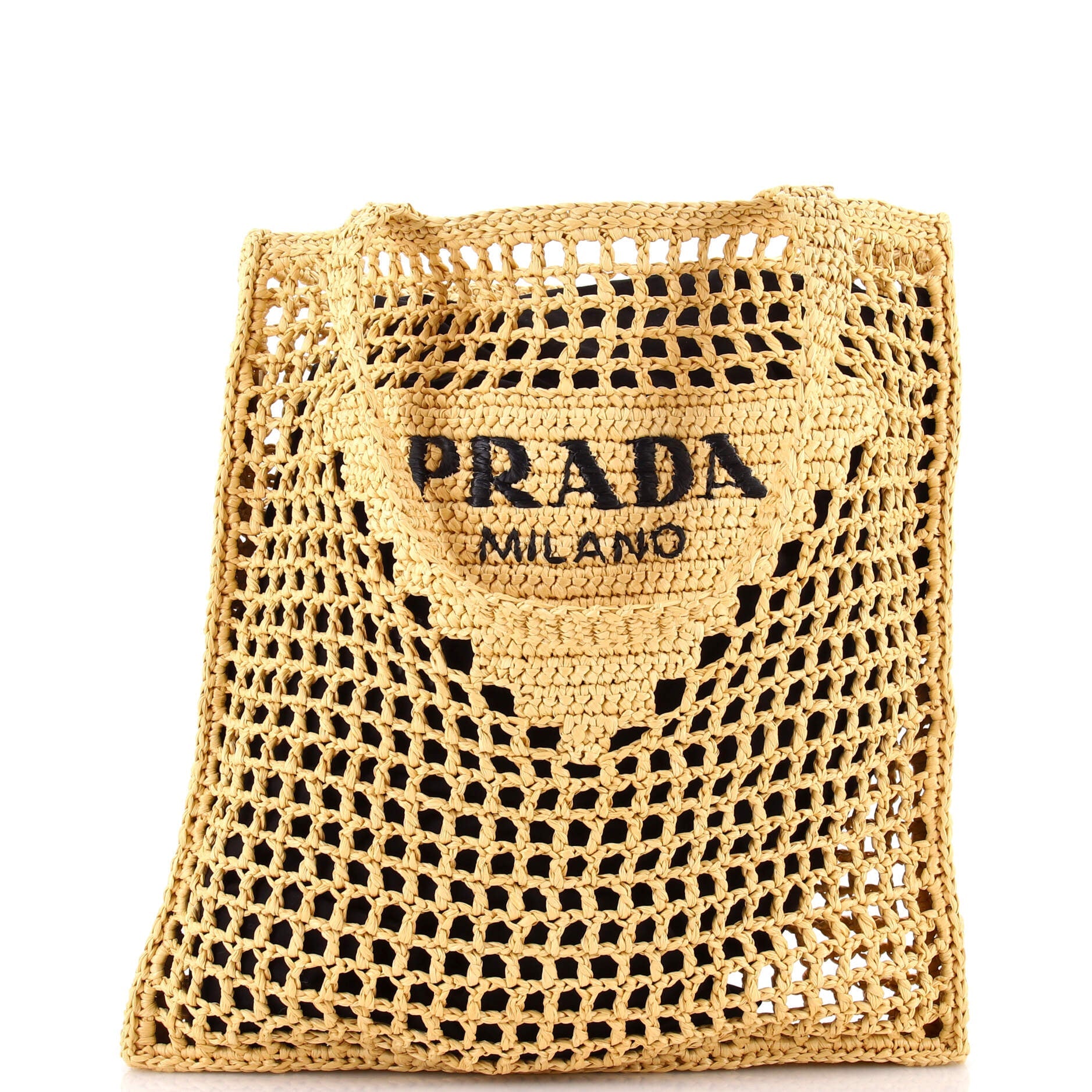 Triangle Logo Open Tote Raffia
