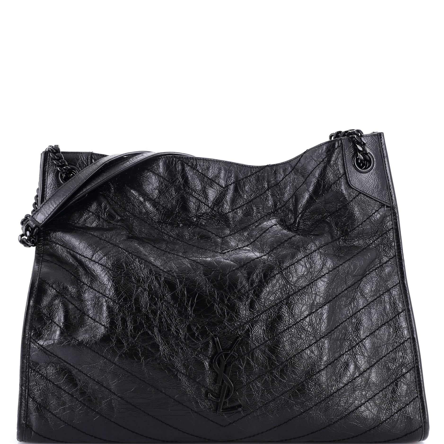 Niki Shopping Tote Matelasse Chevron Leather Large