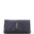 West Hollywood Fold Over Clutch Crocodile Embossed Leather