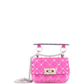 Rockstud Spike Flap Bag Quilted Patent Micro