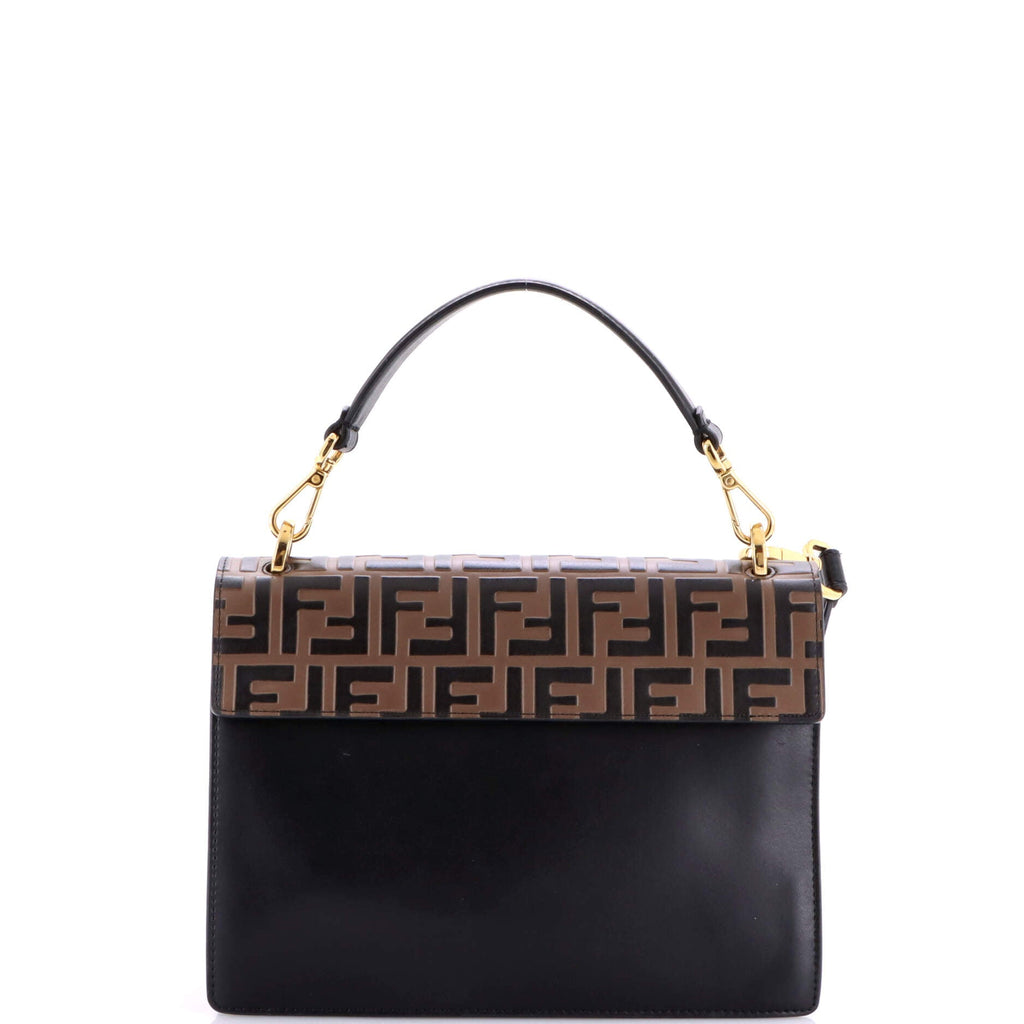 Kan U Shoulder Bag Zucca Embossed Leather Medium
