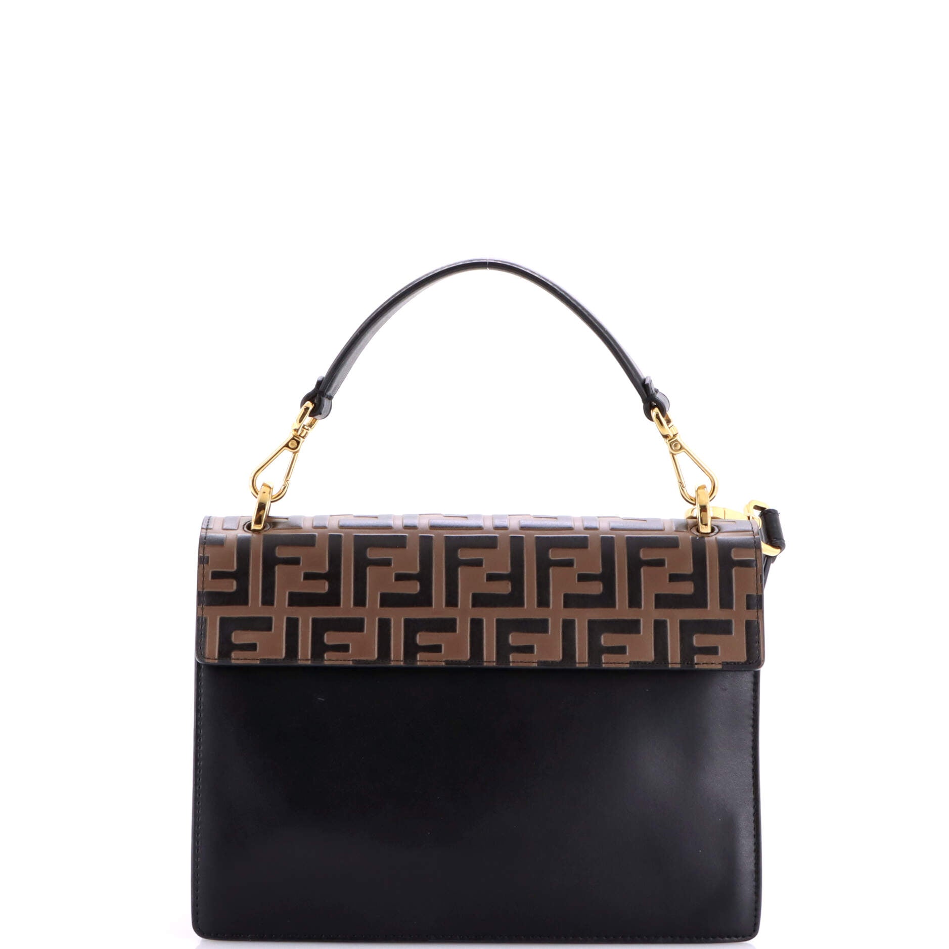 Kan U Shoulder Bag Zucca Embossed Leather Medium