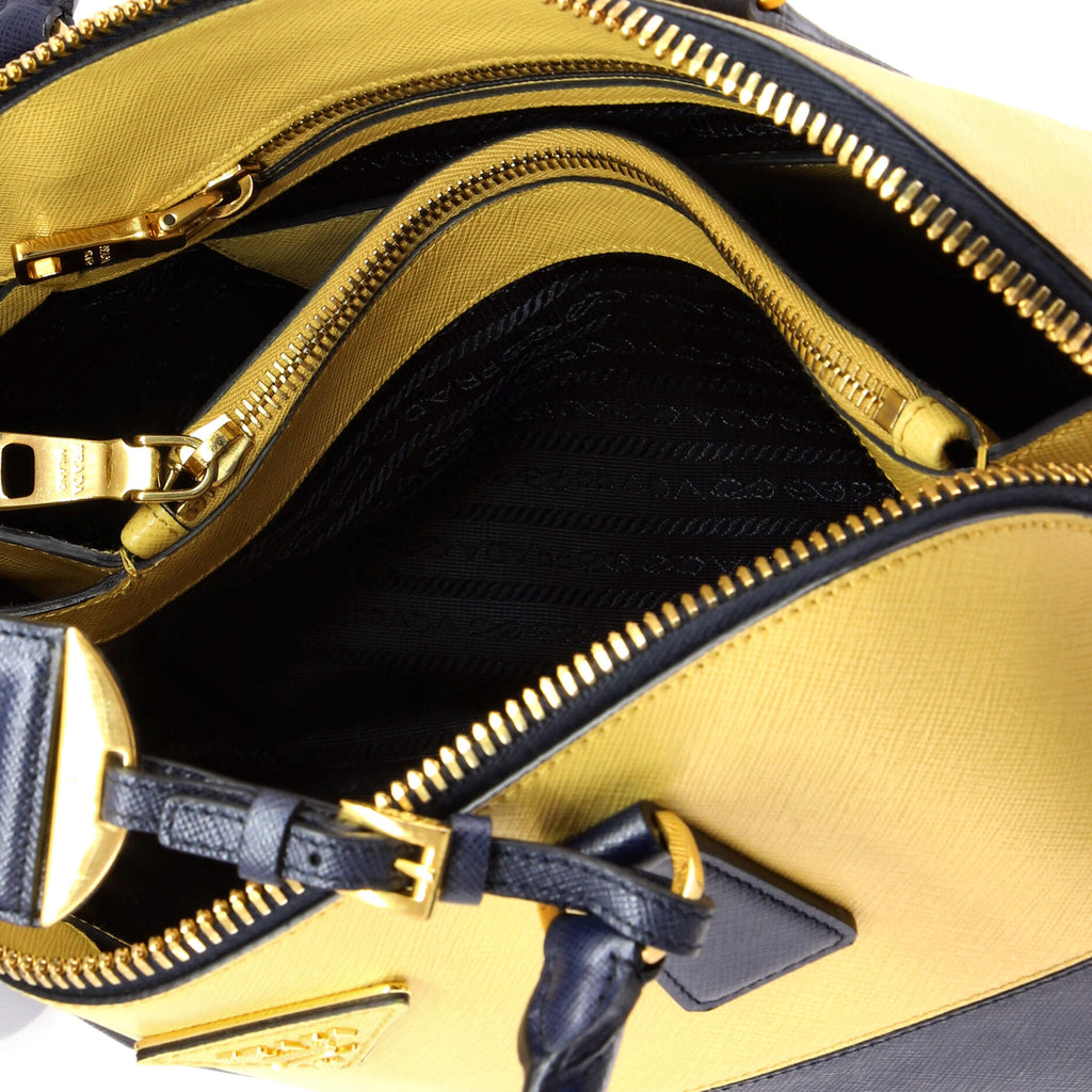 Bicolor Promenade Bag Saffiano Leather Medium