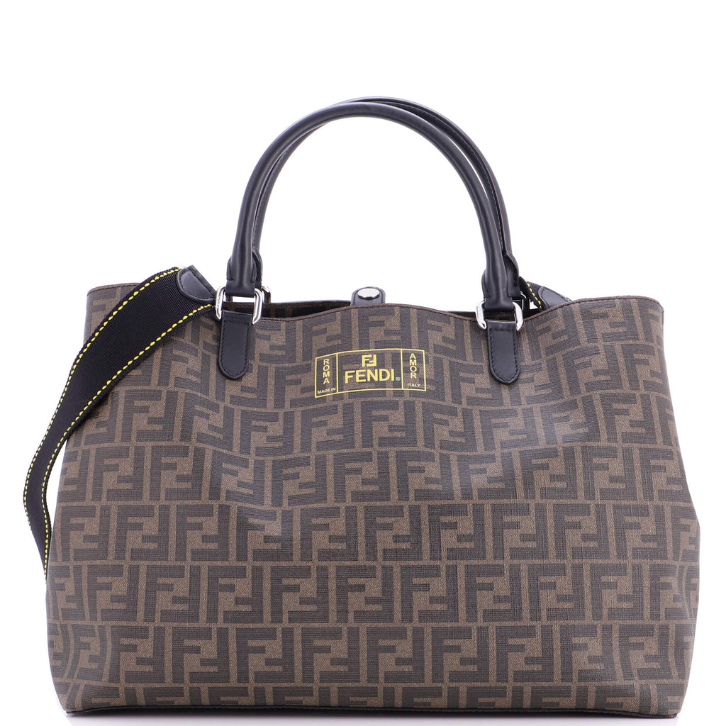 Convertible Shopping Tote Zucca Coated Canvas East West