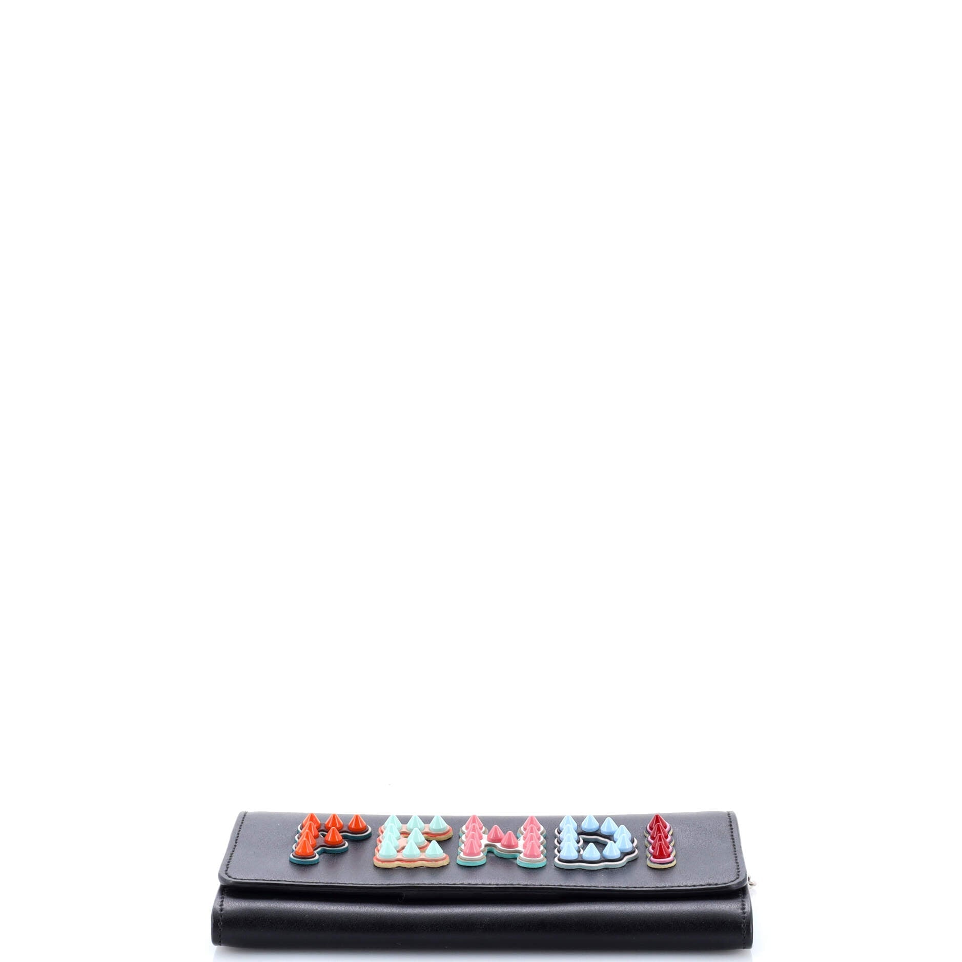 Logo Continental Wallet on Chain Studded Leather