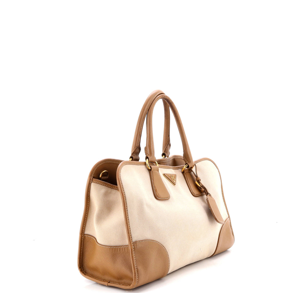 Convertible Tote Canvas and Saffiano Leather Large