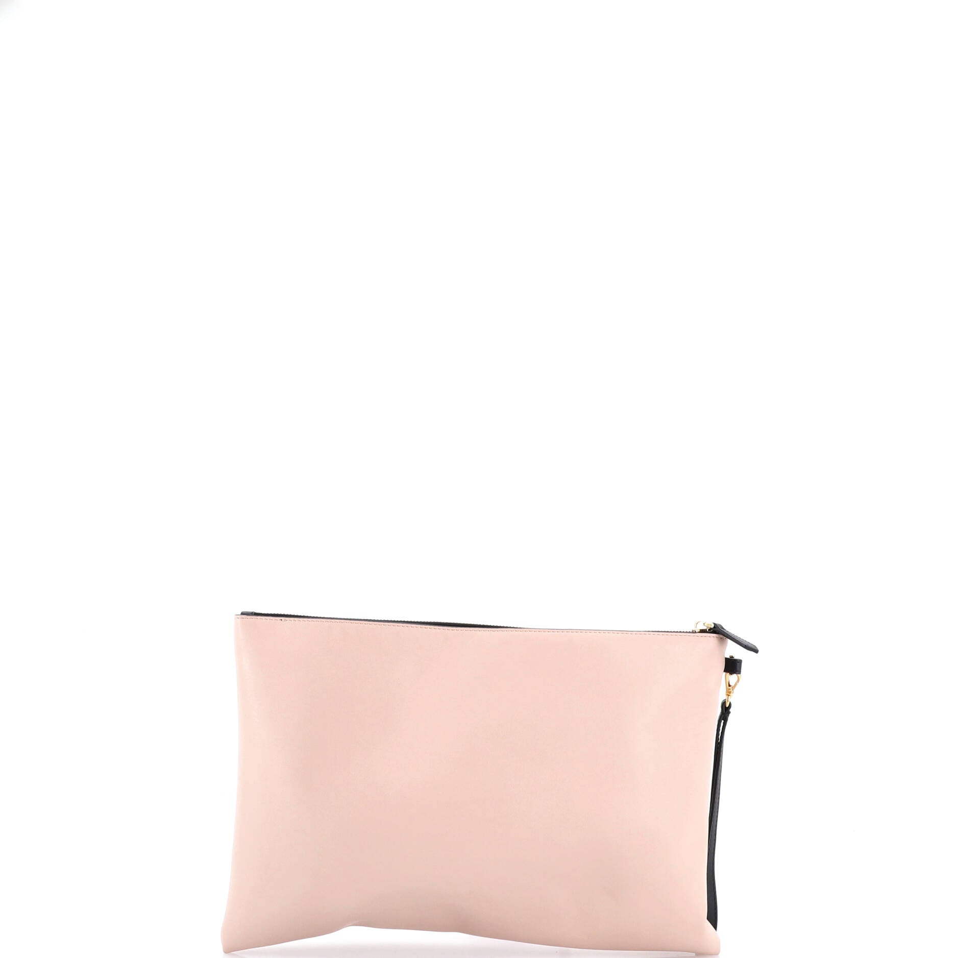 Logo Wristlet Clutch Printed Leather Large