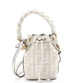 Woven Handle Mon Tresor Bucket Bag Zucca Embroidered Canvas Mini