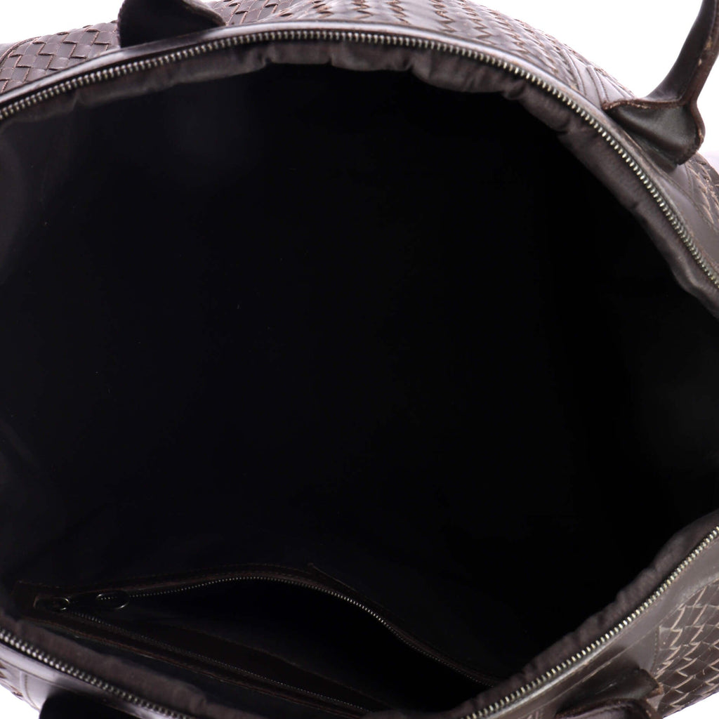 Convertible Zip Duffle Bag Intrecciato Leather Large