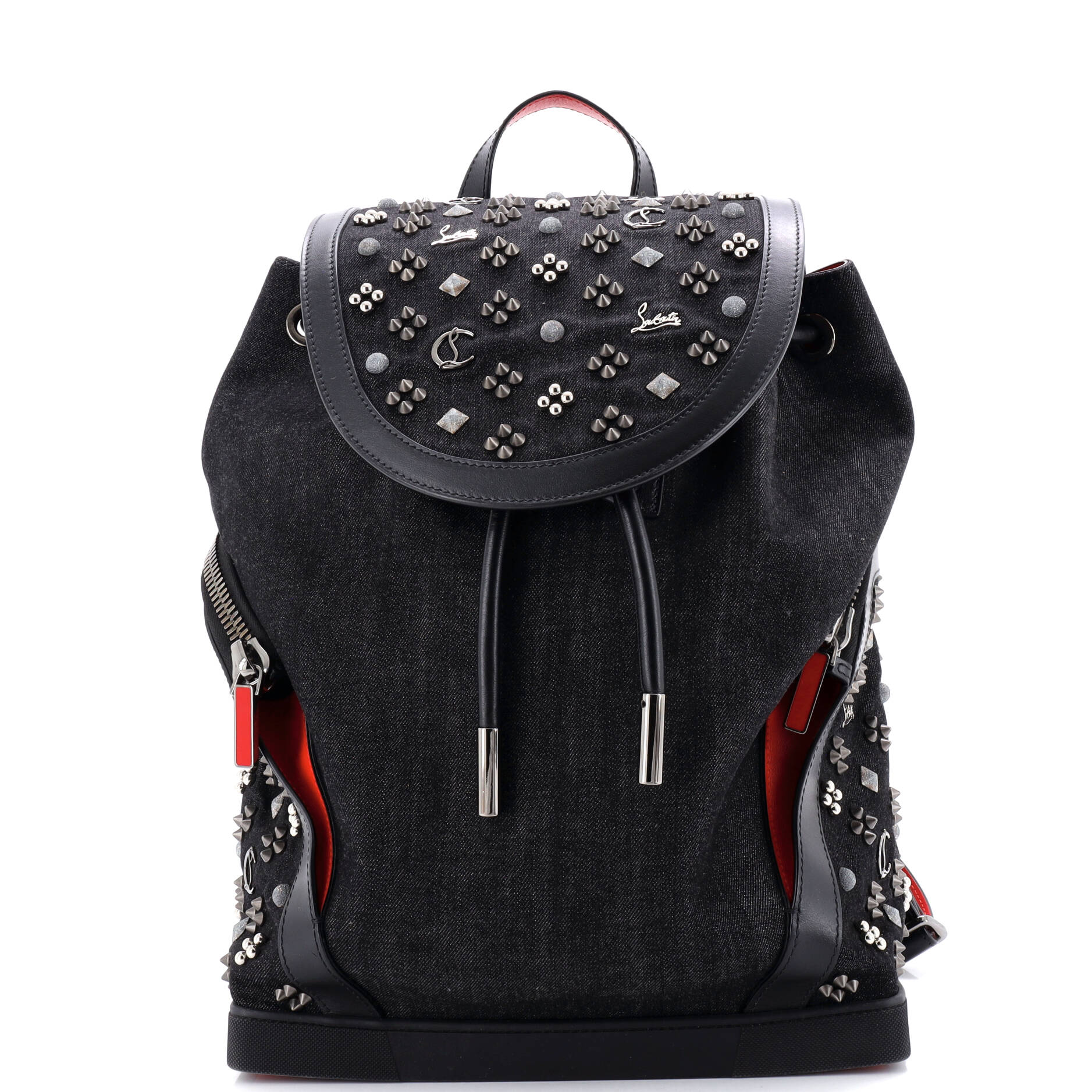 Explorafunk Backpack Studded Denim with Leather