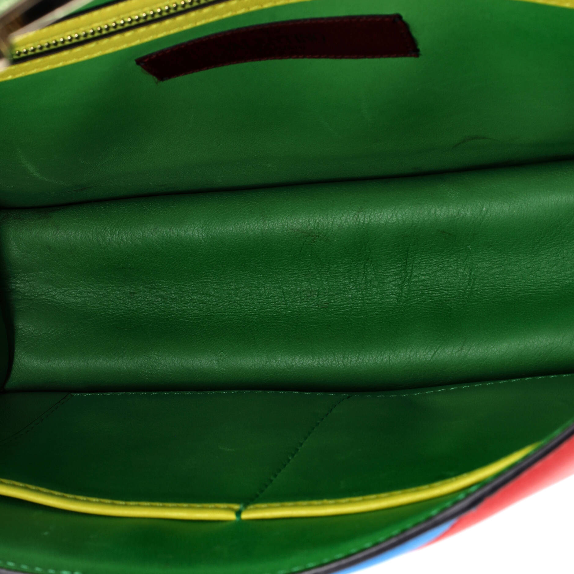 1973 Glam Lock Shoulder Bag Striped Leather Medium