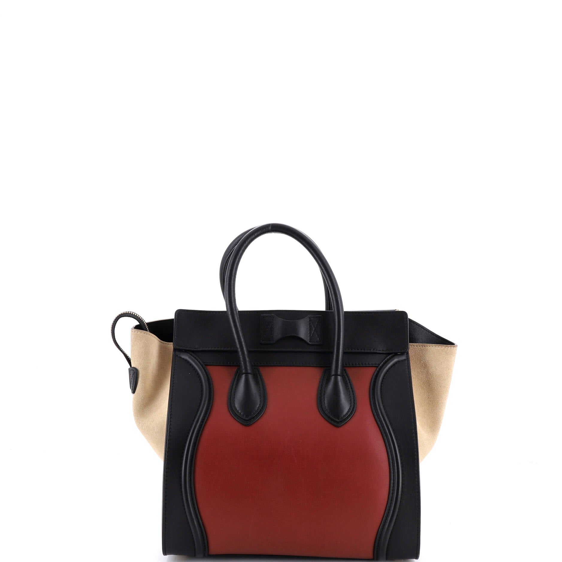 Tricolor Luggage Bag Leather Mini