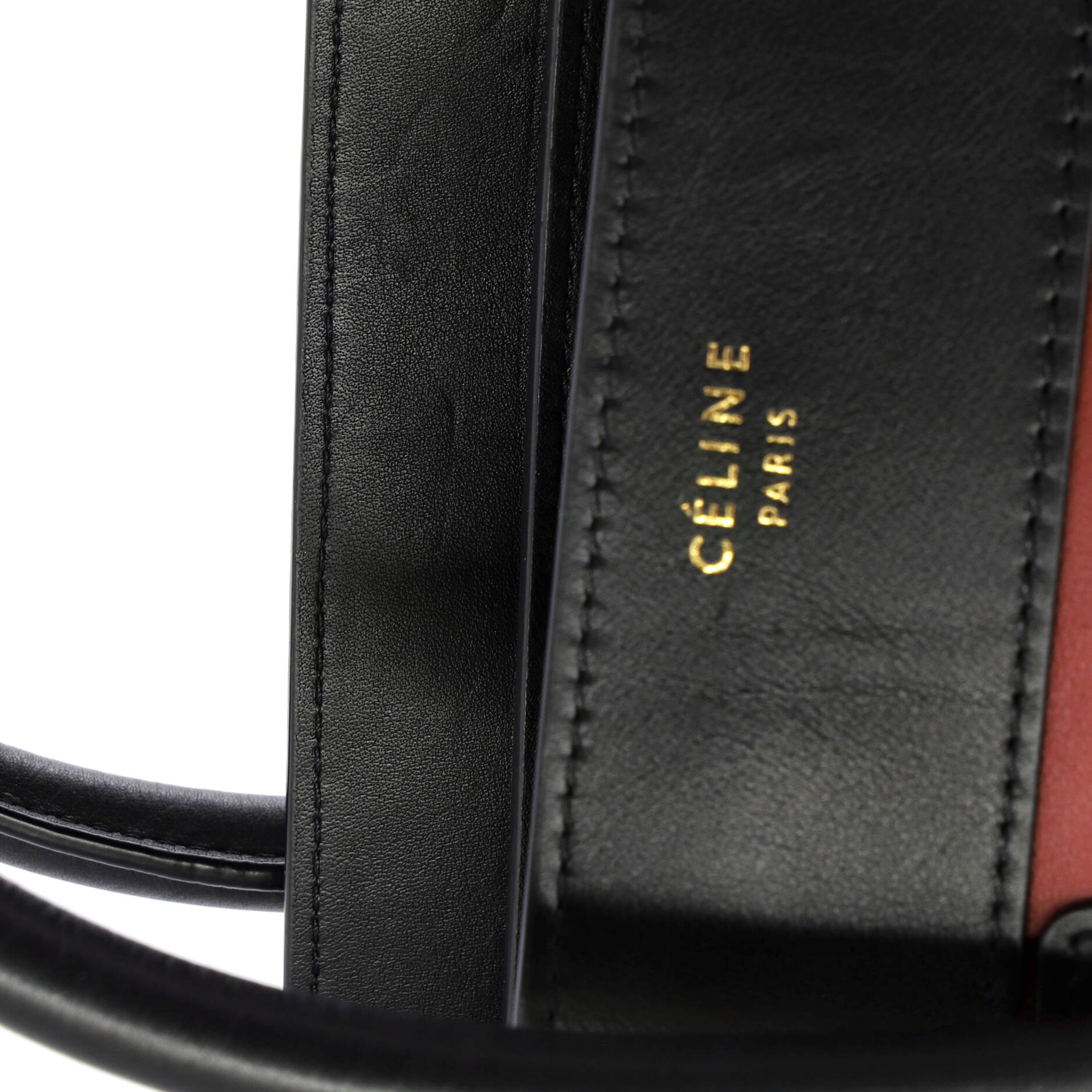 Tricolor Luggage Bag Leather Mini