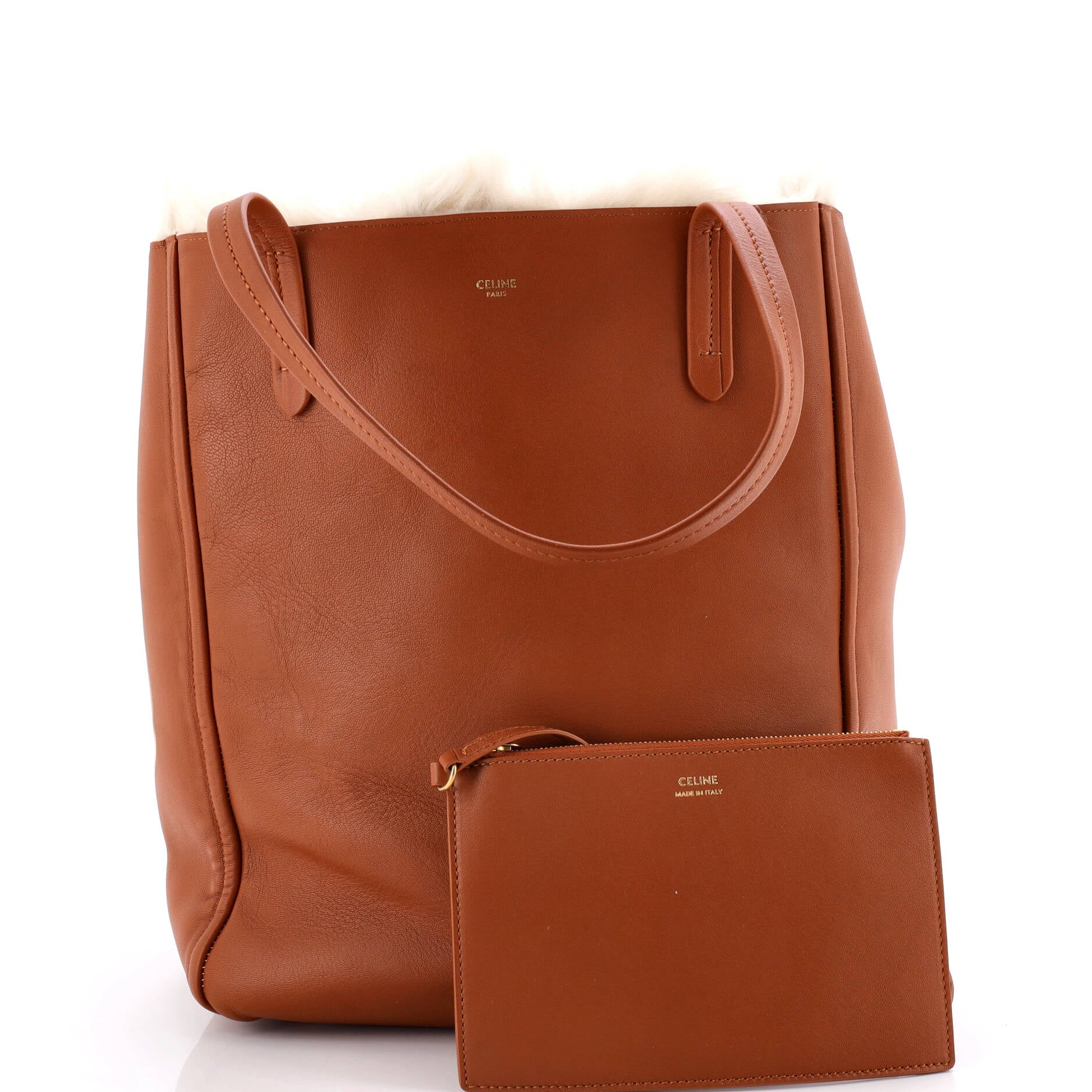 Phantom Cabas Tote Leather with Shearling Medium