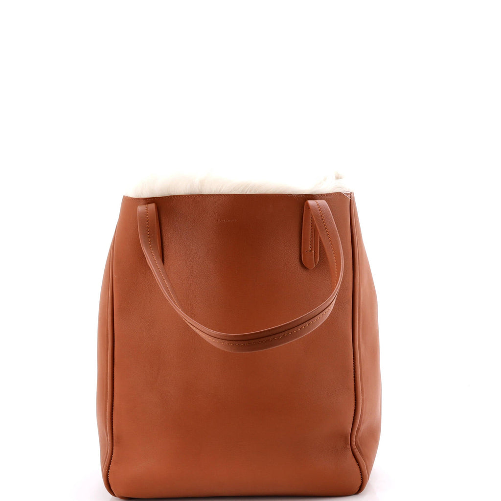 Phantom Cabas Tote Leather with Shearling Medium