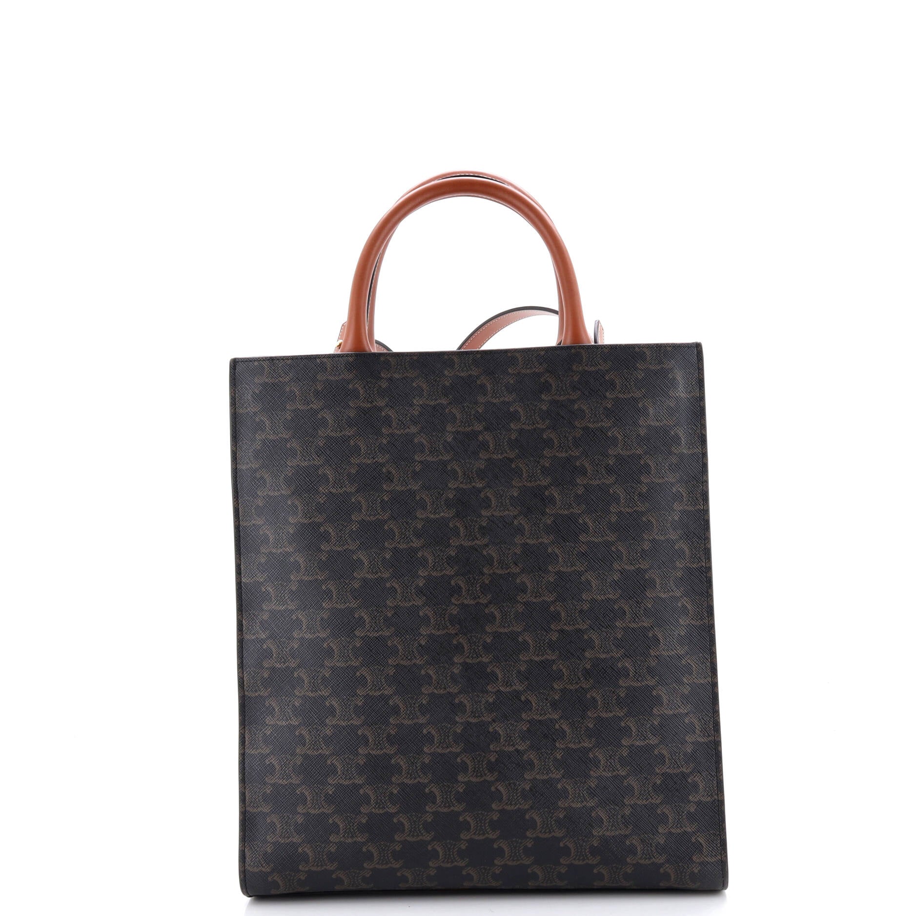 Vertical Cabas Tote Triomphe Coated Canvas Small