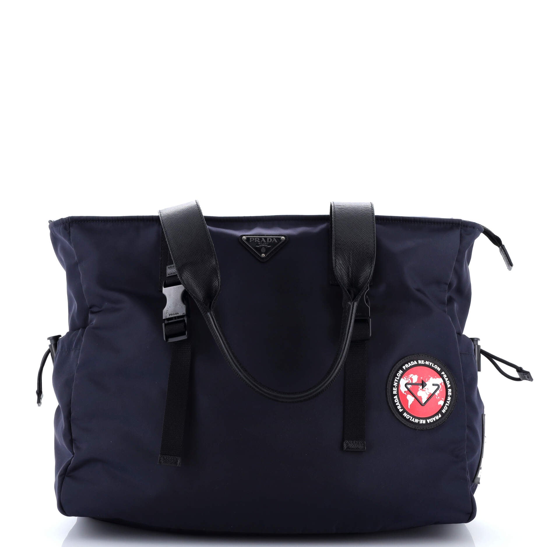 Side Pocket Buckle Tote Re-Nylon Medium