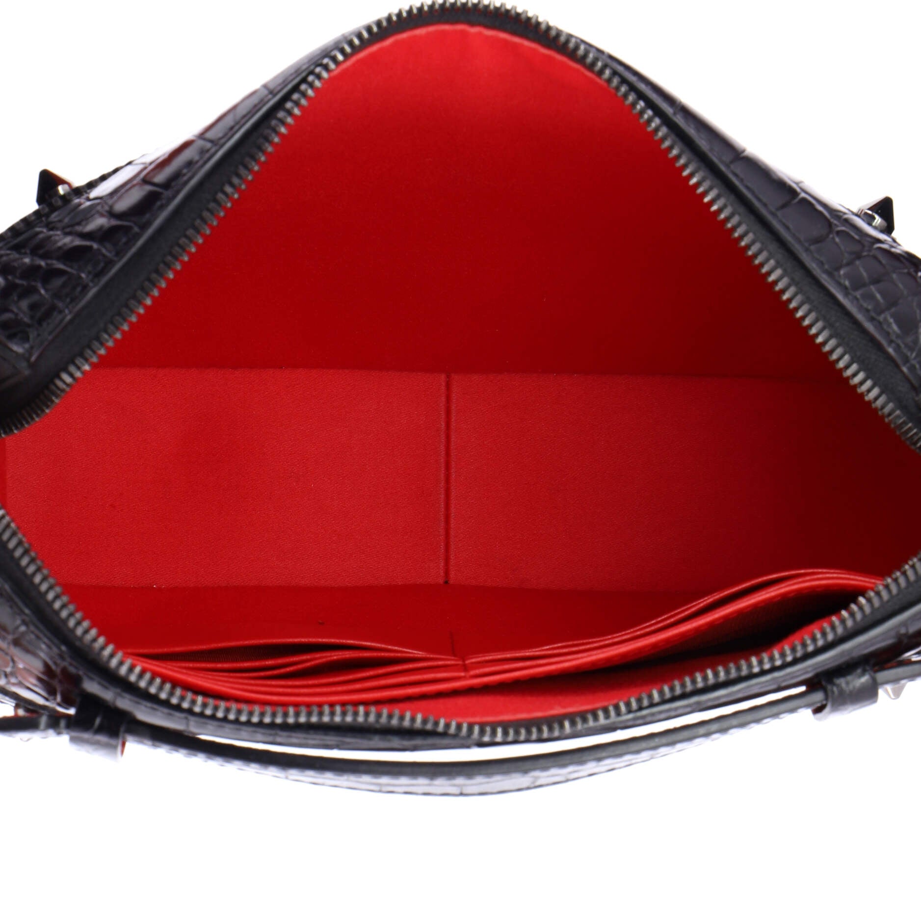 Ruisbuddy Messenger Bag Crocodile Embossed Leather Small