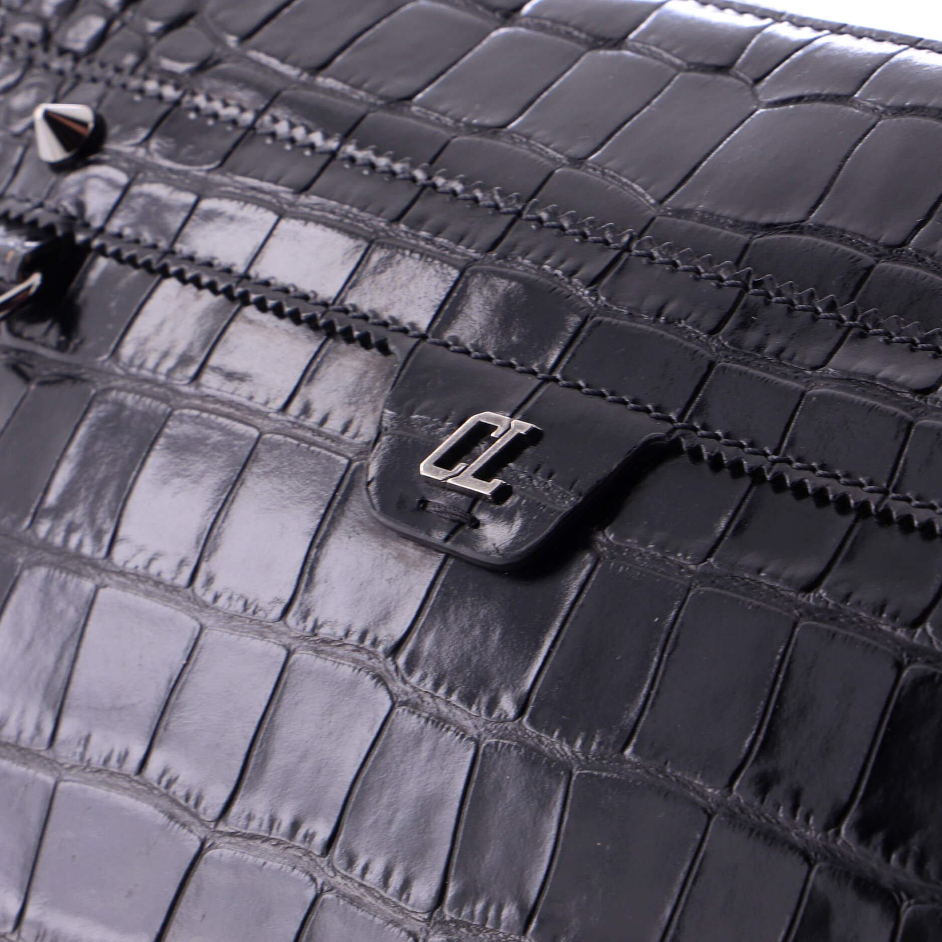 Ruisbuddy Messenger Bag Crocodile Embossed Leather Small