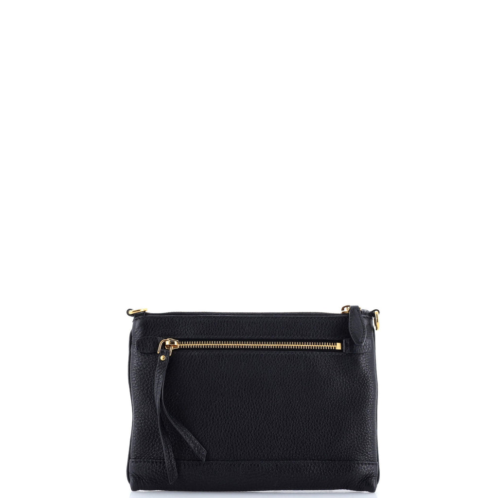 Flat Zip Crossbody Bag Vitello Daino Mini