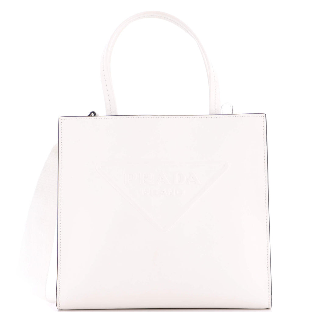 Logo Drill Tote Leather Small