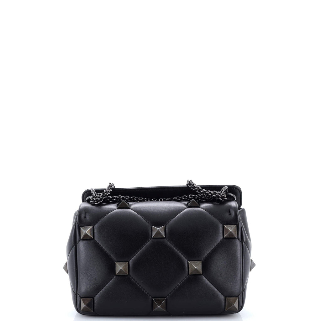 Roman Stud Flap Bag Quilted Leather Medium