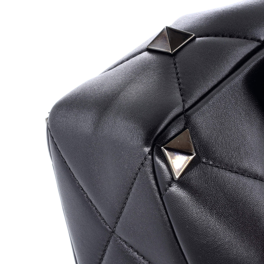 Roman Stud Flap Bag Quilted Leather Medium