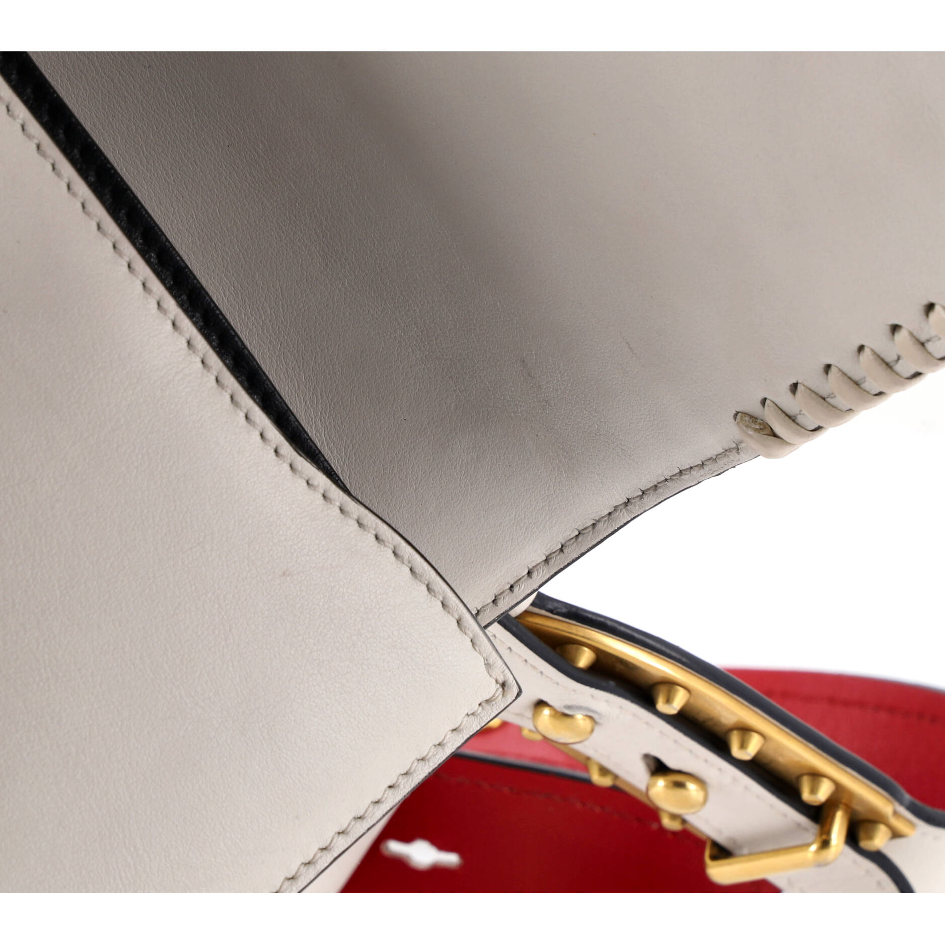 Cahier Crossbody Bag Embellished Denim and Leather Small