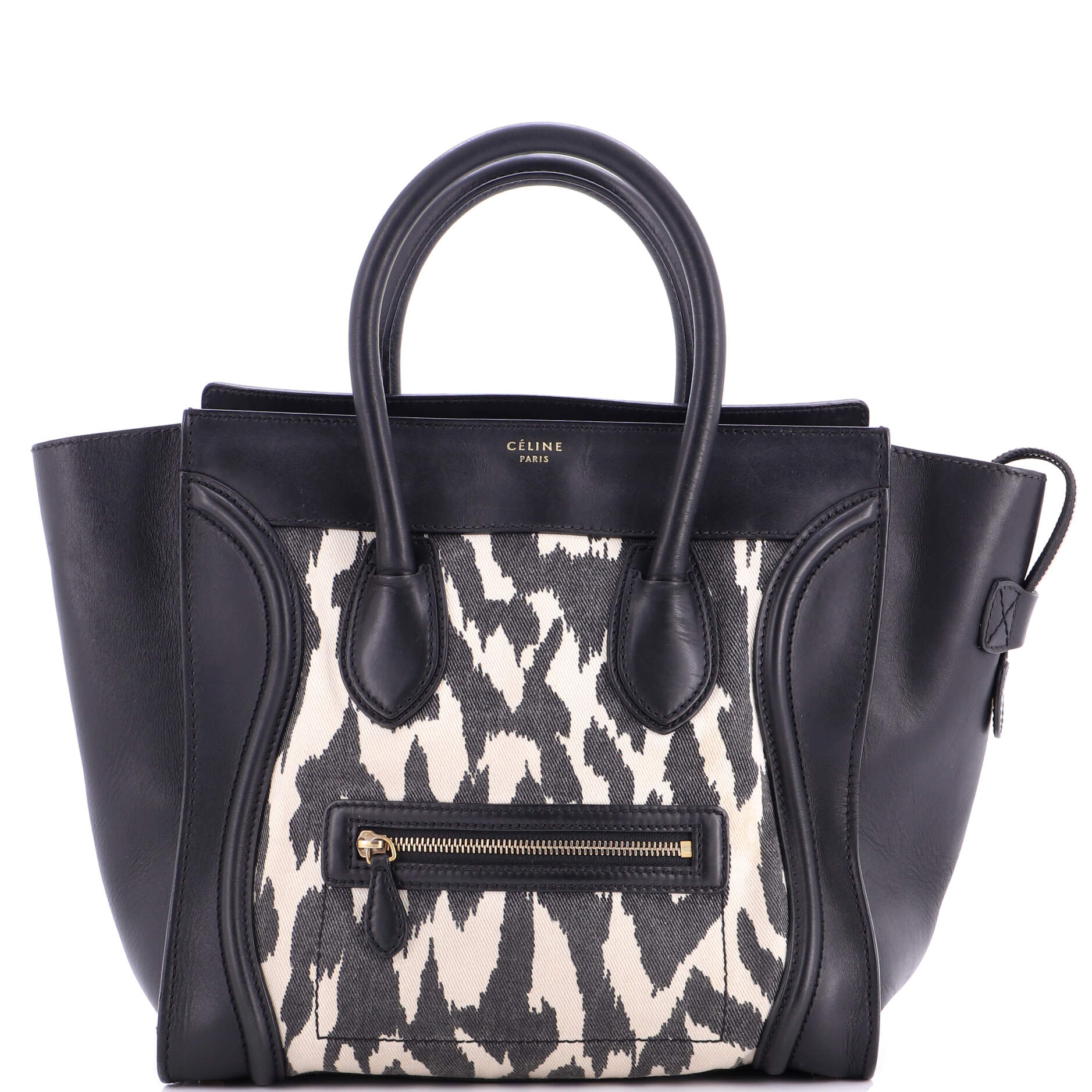 Luggage Bag Printed Canvas and Leather Mini