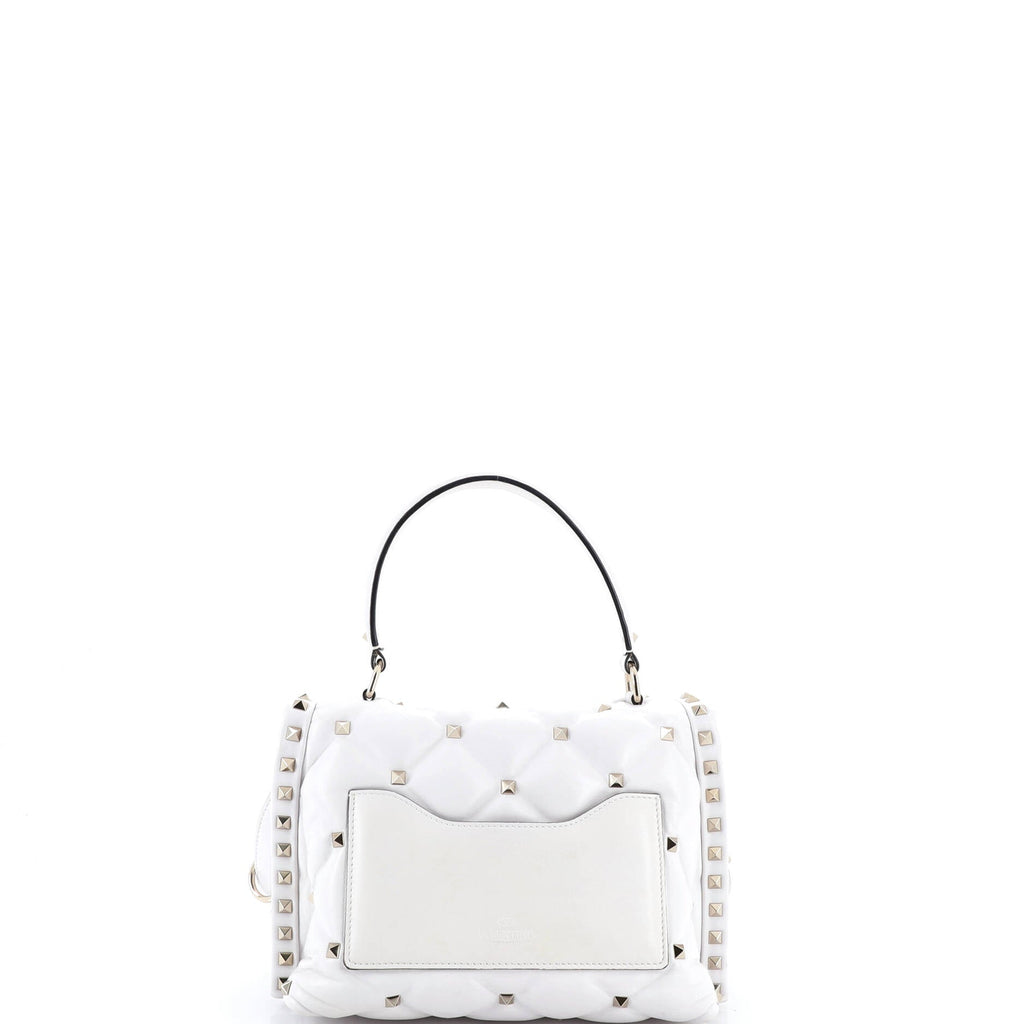 VLTN Candystud Top Handle Bag Printed Leather Medium