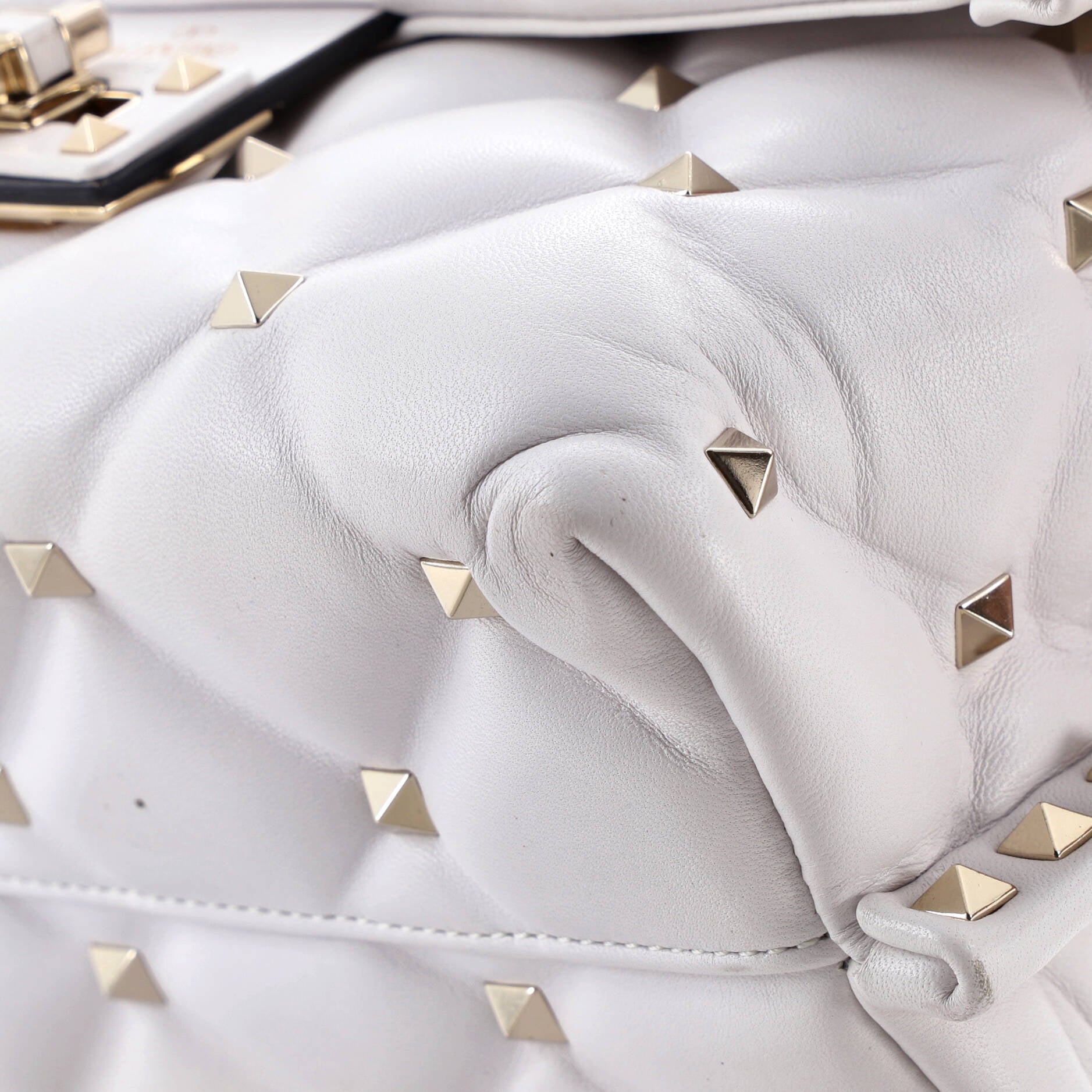 VLTN Candystud Top Handle Bag Printed Leather Medium