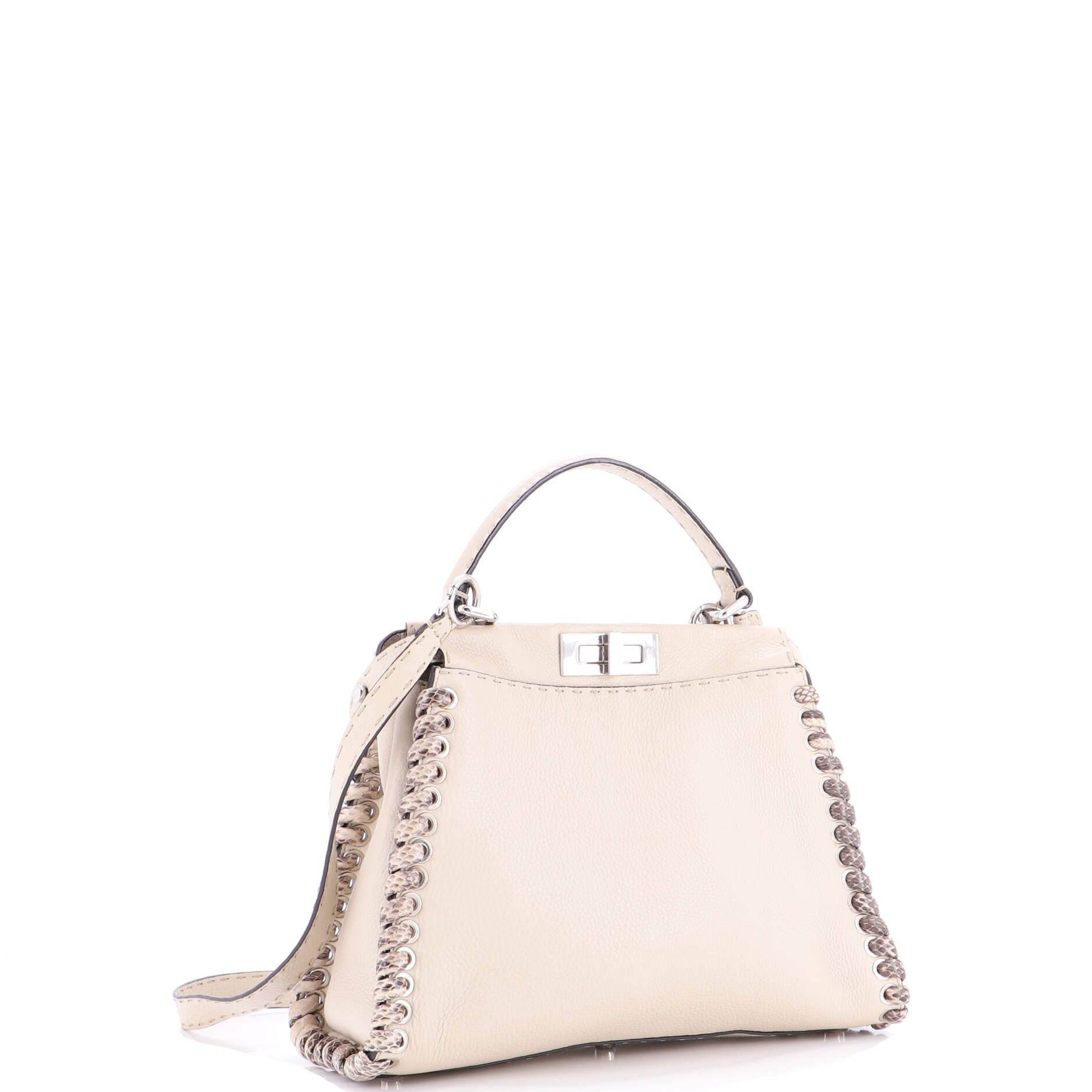 Peekaboo Bag Leather with Python Whipstitch Regular