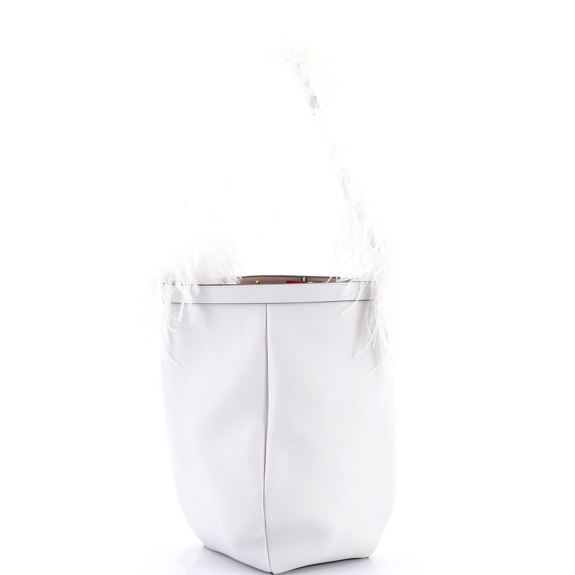 By Your Side Bucket Bag Leather with Feathers Medium