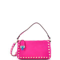 Rockstud Flip Lock Zipped Handle Crossbody Bag Grainy Leather Small