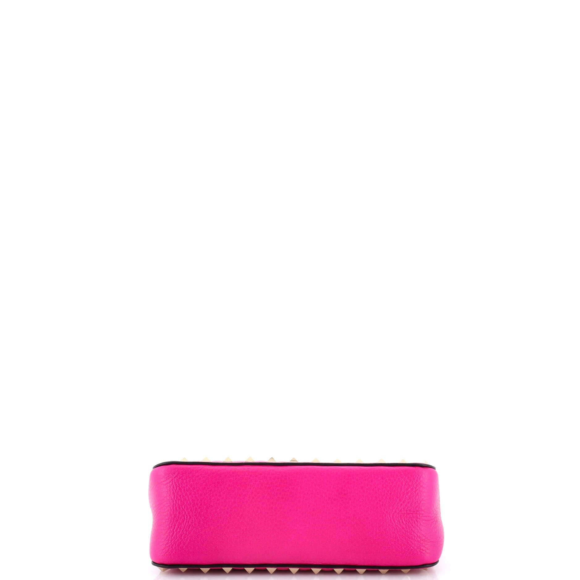 Rockstud Flip Lock Zipped Handle Crossbody Bag Grainy Leather Small